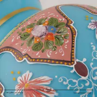 گلدان سه پوست نقاشی شده رنگ فیروزه ای سایز 24
