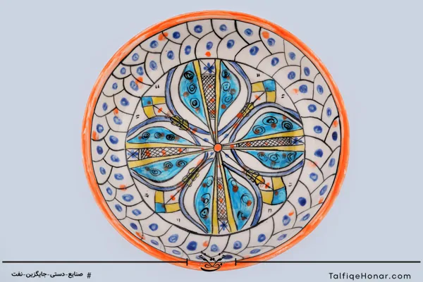کاسه نقاشی زیر لعابی طرح چرخ آسمان