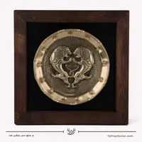 قاب قلم زنی برنجی طرح شیر براق سایز 36*36