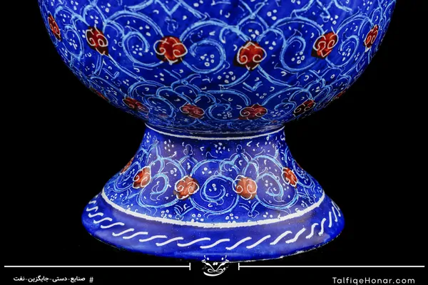 گلدان مینا کاری لاجوردی سایز 26 (10514)
