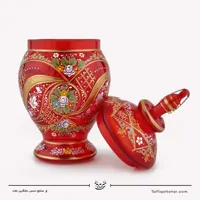 شکلات خوری آبگینه نقاشی شده قرمز سایز 30