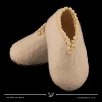 پاپوش نمدی  رنگ لیمویی سایز 21