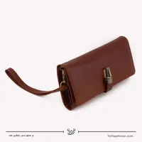 کیف دستی زنانه چرم مدل آنا رنگ عسلی سایز 3*10*20