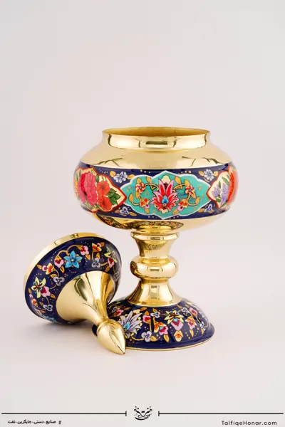 شکلات خوری برنجی پرداز با ورق طلا سایز 30(10002)
