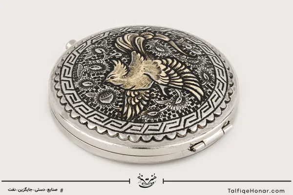  آینه برنج قلم زنی نقش سیمرغ سایز2*7*7