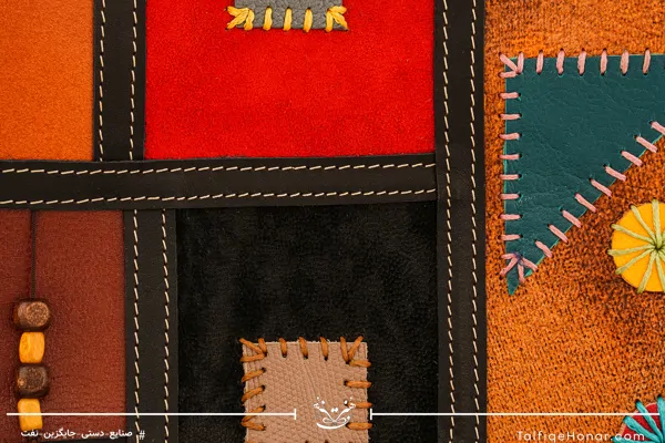 کیف چرم تکه دوزی دوشی زنانه