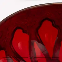 ظرف میوه خوری قلمزنی و آبگینه رنگ قرمز قطر 23