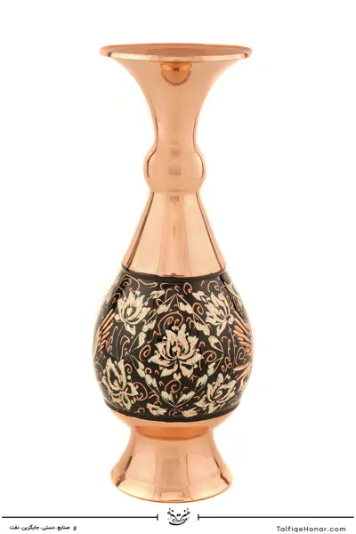 گلدان مس الماس تراش طرح ویژه نقره سایز 20