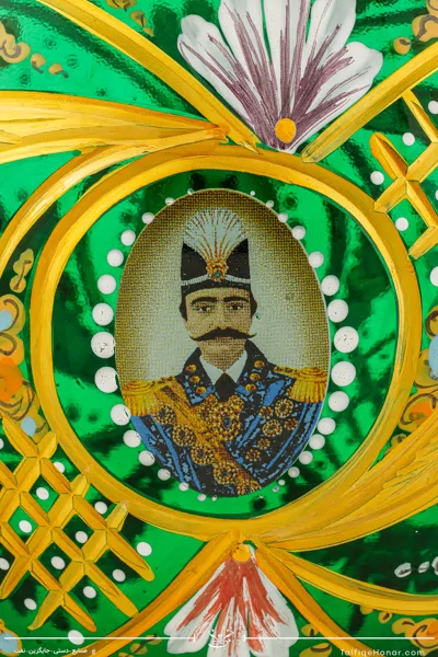 شکلات خوری آبگینه نقاشی شده سبز سایز 30