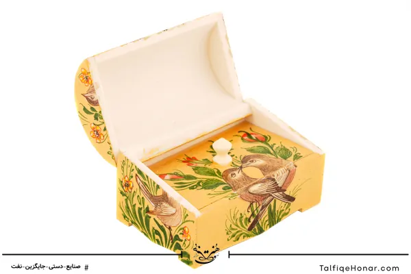 جعبه نقاشی زیرلاکی استخوان طلایی سایز 7