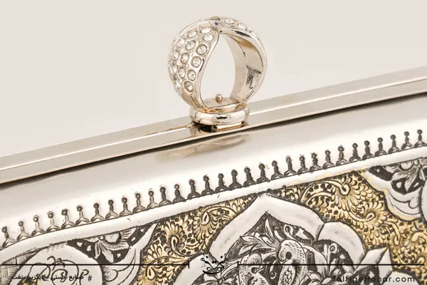 کیف قلم زنی گل و مرغ و ترنج اسلیمی سایز 14*20 کد 10443