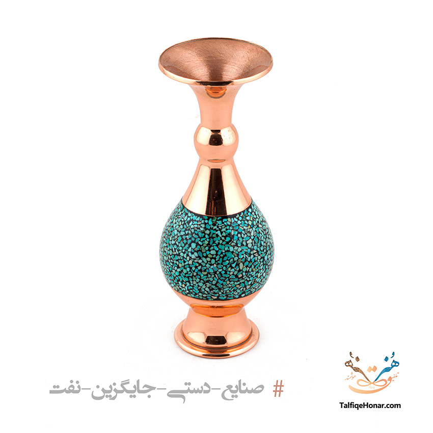 گلدان مس فیروزه کوبی سایز 16