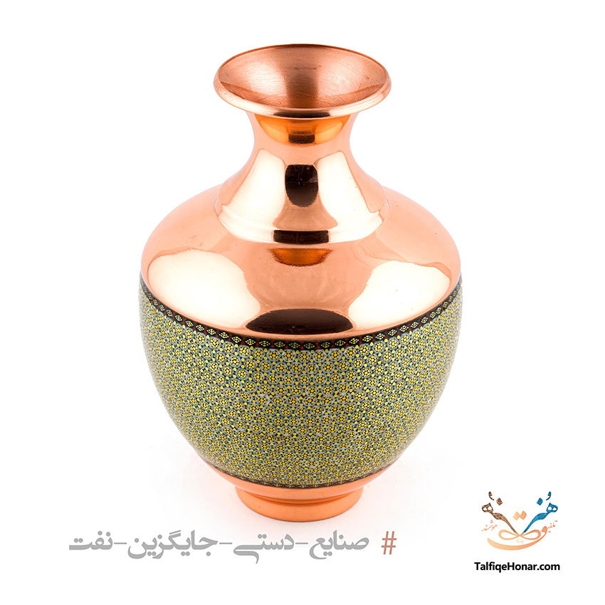 گلدان بلونی مس خاتم کاری سایز 24 (کد10057)