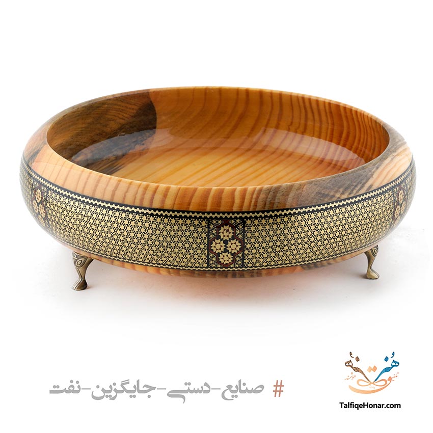 میوه خوری چوب و خاتم کاری قطر 30