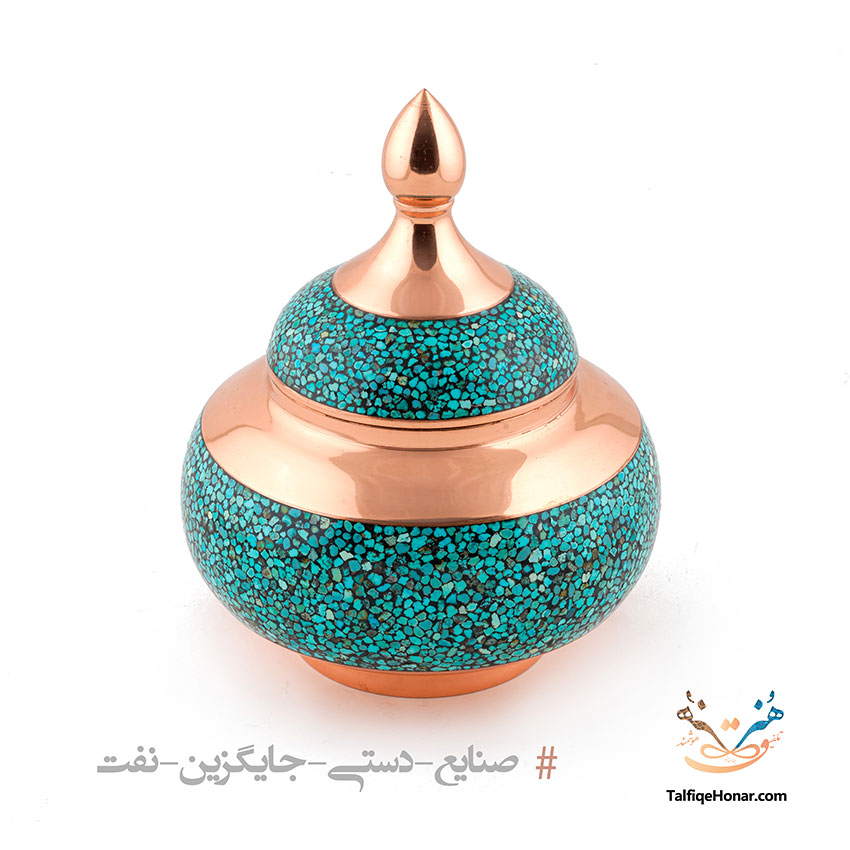 قندان مس فیروزه کوبی سایز 18