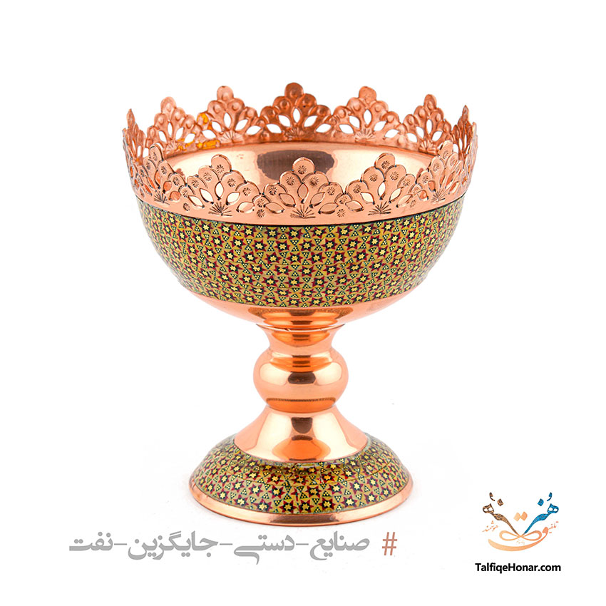 آجیل خوری مس خاتم کاری سایز 18