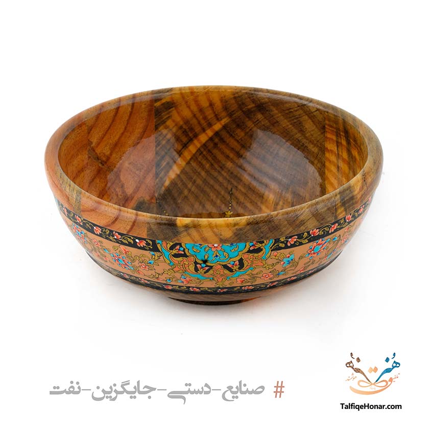 کاسه چوبی خراطی و پرداز قطر 23