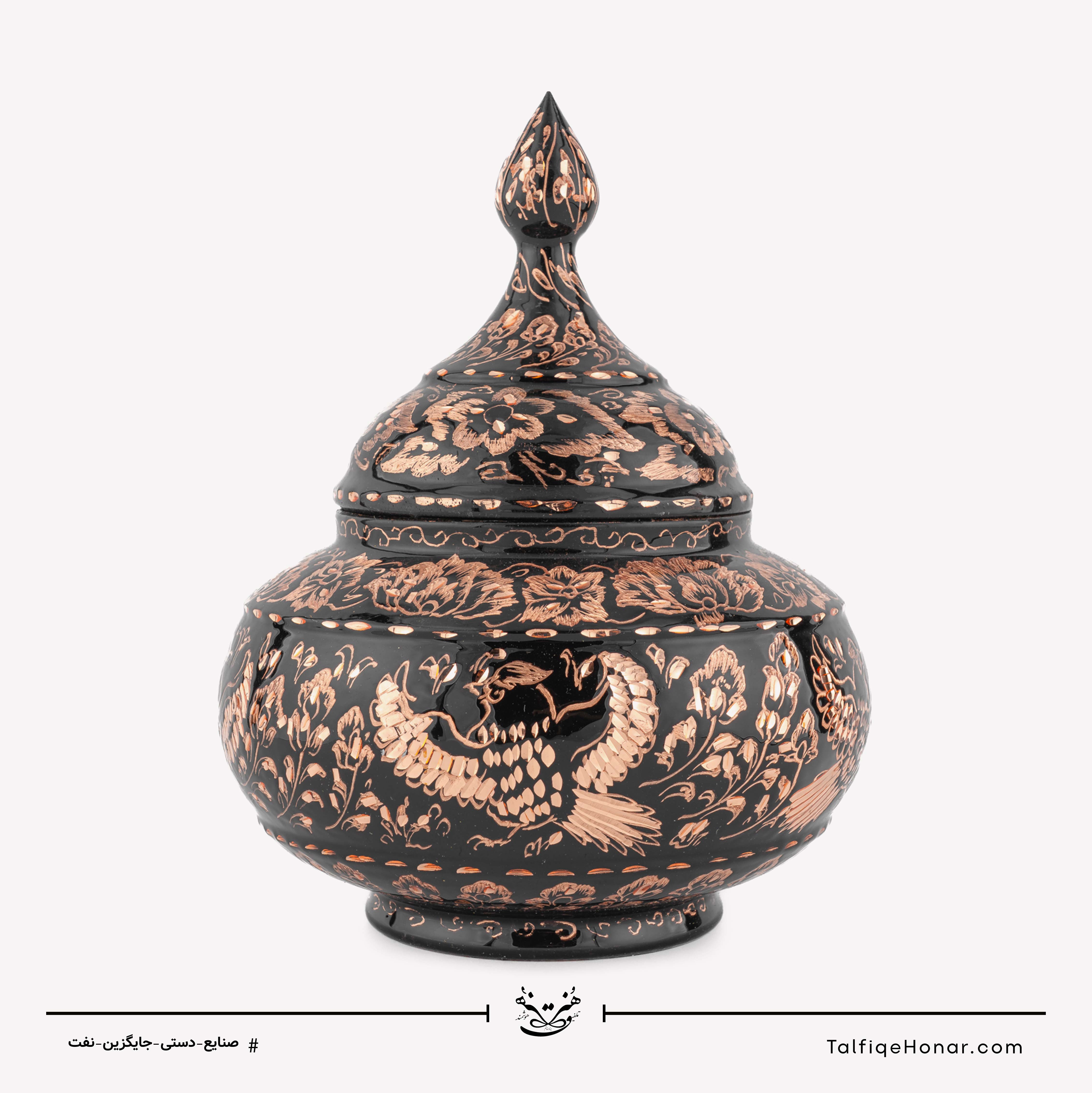 قندان مس تمام الماس تراش طرح ویژه سایز 20 
