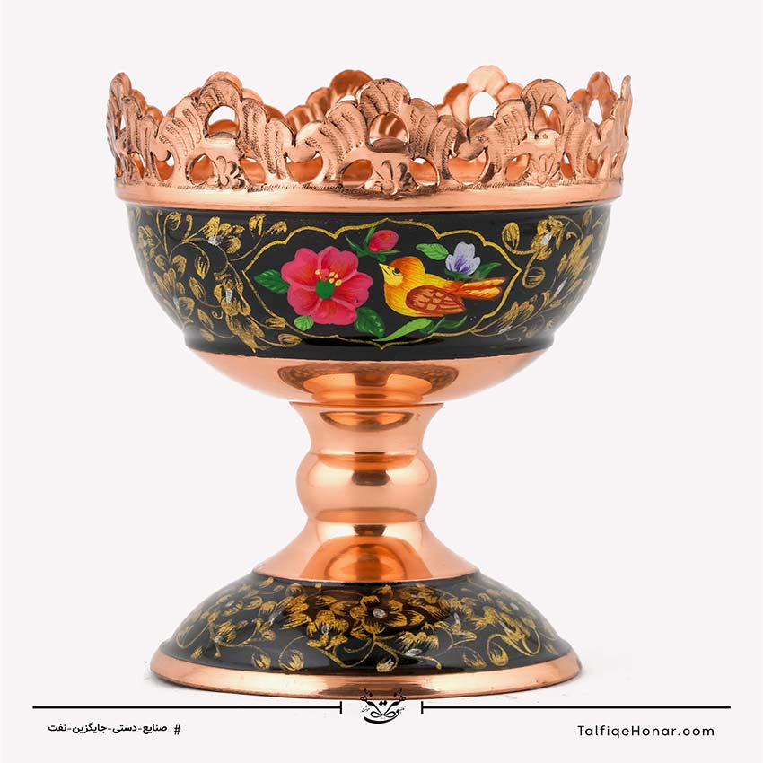 آجیل خوری مس تشعیر کاری سایز 13